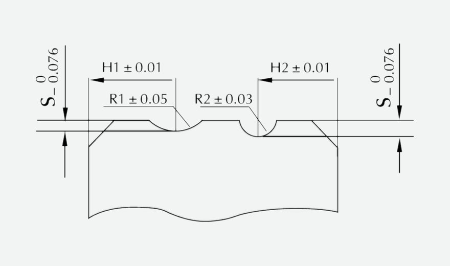 リングロールの溝断面と公差